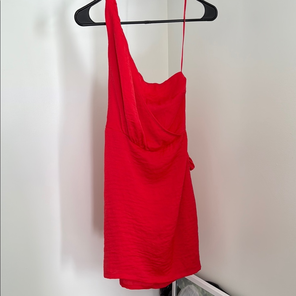 Sincerely Jules Red Asymmetrical One Shoulder Cocktail Dress